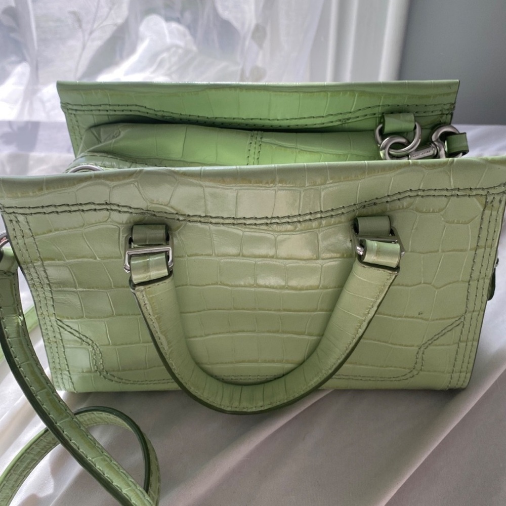Marc Jacobs Mini Cruiser Leather Satchel - PEAR Color Croc Design NWT - Picture 12 of 17
